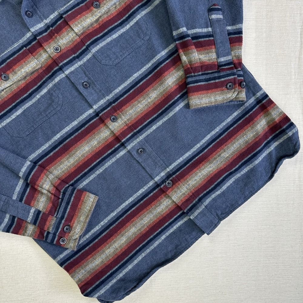 LL Bean Shirt Chamois Southwest Stripe Blanket Button Traditional Fit Men M Mult - Picture 3 of 9